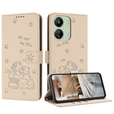 Embossed Kitten Phone Leather Case with Lanyard, For Xiaomi Poco M6 Pro 4G, For Xiaomi Poco C65 / Poco M6 5G, For Xiaomi Poco X6 Pro, For Xiaomi Poco X6 5G, For Xiaomi 13T / 13T Pro, For Xiaomi Poco M6 Pro 5G, For Xiaomi Poco F5, For Xiaomi Poco C55