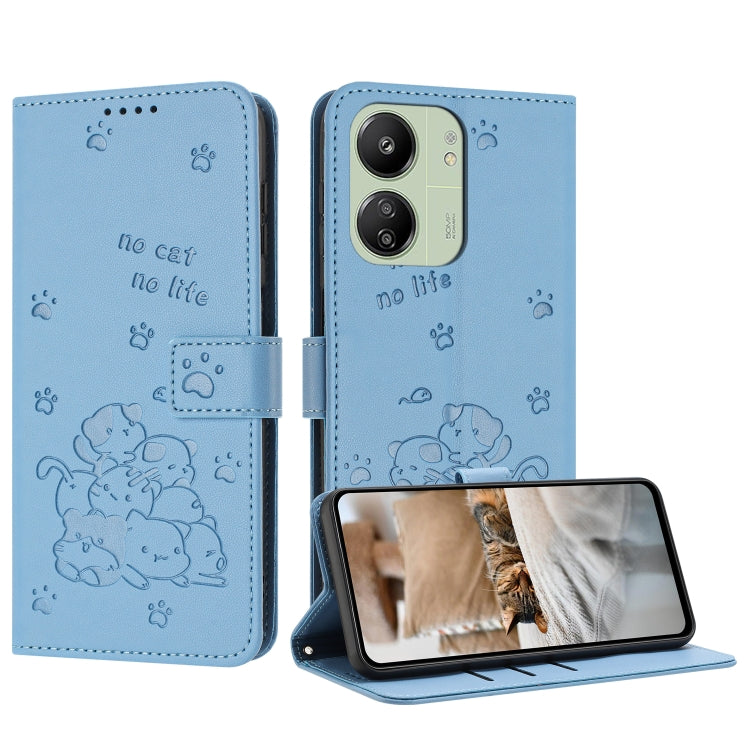 Embossed Kitten Phone Leather Case with Lanyard, For Xiaomi Poco M6 Pro 4G, For Xiaomi Poco C65 / Poco M6 5G, For Xiaomi Poco X6 Pro, For Xiaomi Poco X6 5G, For Xiaomi 13T / 13T Pro, For Xiaomi Poco M6 Pro 5G, For Xiaomi Poco F5, For Xiaomi Poco C55