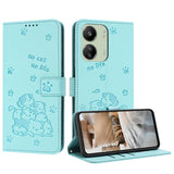 Embossed Kitten Phone Leather Case with Lanyard, For Xiaomi Poco M6 Pro 4G, For Xiaomi Poco C65 / Poco M6 5G, For Xiaomi Poco X6 Pro, For Xiaomi Poco X6 5G, For Xiaomi 13T / 13T Pro, For Xiaomi Poco M6 Pro 5G, For Xiaomi Poco F5, For Xiaomi Poco C55