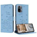 Embossed Kitten Phone Leather Case with Lanyard, For Xiaomi Poco X5 Pro 5G, For Xiaomi Poco X5 5G, For Xiaomi Poco M5s 4G Global, For Xiaomi Poco M3 Pro 5G