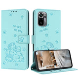 Embossed Kitten Phone Leather Case with Lanyard, For Xiaomi Poco X5 Pro 5G, For Xiaomi Poco X5 5G, For Xiaomi Poco M5s 4G Global, For Xiaomi Poco M3 Pro 5G