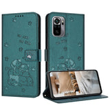 Embossed Kitten Phone Leather Case with Lanyard, For Xiaomi Poco X5 Pro 5G, For Xiaomi Poco X5 5G, For Xiaomi Poco M5s 4G Global, For Xiaomi Poco M3 Pro 5G
