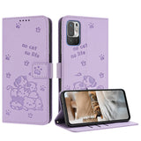 Embossed Kitten Phone Leather Case with Lanyard, For Xiaomi Poco X5 Pro 5G, For Xiaomi Poco X5 5G, For Xiaomi Poco M5s 4G Global, For Xiaomi Poco M3 Pro 5G