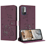 Embossed Kitten Phone Leather Case with Lanyard, For Xiaomi Poco X5 Pro 5G, For Xiaomi Poco X5 5G, For Xiaomi Poco M5s 4G Global, For Xiaomi Poco M3 Pro 5G