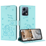 Embossed Kitten Phone Leather Case with Lanyard, For Xiaomi Poco X5 Pro 5G, For Xiaomi Poco X5 5G, For Xiaomi Poco M5s 4G Global, For Xiaomi Poco M3 Pro 5G