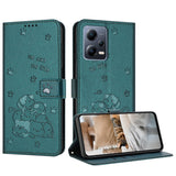 Embossed Kitten Phone Leather Case with Lanyard, For Xiaomi Poco X5 Pro 5G, For Xiaomi Poco X5 5G, For Xiaomi Poco M5s 4G Global, For Xiaomi Poco M3 Pro 5G