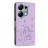Embossed Kitten Phone Leather Case with Lanyard, For Xiaomi Poco M6 Pro 4G, For Xiaomi Poco C65 / Poco M6 5G, For Xiaomi Poco X6 Pro, For Xiaomi Poco X6 5G, For Xiaomi 13T / 13T Pro, For Xiaomi Poco M6 Pro 5G, For Xiaomi Poco F5, For Xiaomi Poco C55