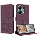 Embossed Kitten Phone Leather Case with Lanyard, For Xiaomi Poco M6 Pro 4G, For Xiaomi Poco C65 / Poco M6 5G, For Xiaomi Poco X6 Pro, For Xiaomi Poco X6 5G, For Xiaomi 13T / 13T Pro, For Xiaomi Poco M6 Pro 5G, For Xiaomi Poco F5, For Xiaomi Poco C55