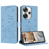 Embossed Kitten Phone Leather Case with Lanyard, For Xiaomi 15 Ultra, For Xiaomi 15 Pro, For Xiaomi 15, For Xiaomi 14T Pro 5G Global, For Xiaomi 14T Global, For Xiaomi Poco M6 4G, For Xiaomi Poco F6, For Xiaomi Poco F6 Pro 5G