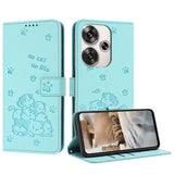 Embossed Kitten Phone Leather Case with Lanyard, For Xiaomi 15 Ultra, For Xiaomi 15 Pro, For Xiaomi 15, For Xiaomi 14T Pro 5G Global, For Xiaomi 14T Global, For Xiaomi Poco M6 4G, For Xiaomi Poco F6, For Xiaomi Poco F6 Pro 5G