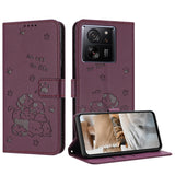 Embossed Kitten Phone Leather Case with Lanyard, For Xiaomi Poco M6 Pro 4G, For Xiaomi Poco C65 / Poco M6 5G, For Xiaomi Poco X6 Pro, For Xiaomi Poco X6 5G, For Xiaomi 13T / 13T Pro, For Xiaomi Poco M6 Pro 5G, For Xiaomi Poco F5, For Xiaomi Poco C55