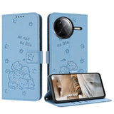 Embossed Kitten Phone Leather Case with Lanyard, For Xiaomi 17 Ultra, For Xiaomi 17 Pro Max, For Xiaomi 17 Pro, For Xiaomi 17, For Xiaomi Poco M7 4G 169mm, For Xiaomi 15T Pro 5G, For Xiaomi 15T 5G, For Xiaomi Poco F7 Pro / F7 Ultra