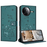 Embossed Kitten Phone Leather Case with Lanyard, For Xiaomi 17 Ultra, For Xiaomi 17 Pro Max, For Xiaomi 17 Pro, For Xiaomi 17, For Xiaomi Poco M7 4G 169mm, For Xiaomi 15T Pro 5G, For Xiaomi 15T 5G, For Xiaomi Poco F7 Pro / F7 Ultra