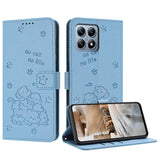 Embossed Kitten Phone Leather Case with Lanyard, For Xiaomi 17 Ultra, For Xiaomi 17 Pro Max, For Xiaomi 17 Pro, For Xiaomi 17, For Xiaomi Poco M7 4G 169mm, For Xiaomi 15T Pro 5G, For Xiaomi 15T 5G, For Xiaomi Poco F7 Pro / F7 Ultra