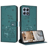 Embossed Kitten Phone Leather Case with Lanyard, For Xiaomi 17 Ultra, For Xiaomi 17 Pro Max, For Xiaomi 17 Pro, For Xiaomi 17, For Xiaomi Poco M7 4G 169mm, For Xiaomi 15T Pro 5G, For Xiaomi 15T 5G, For Xiaomi Poco F7 Pro / F7 Ultra