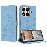 Embossed Kitten Phone Leather Case with Lanyard, For Xiaomi 15T Pro 5G, For Xiaomi 15T 5G, For Xiaomi Poco F7 Pro / F7 Ultra, For Xiaomi 15 Ultra, For Xiaomi 15 Pro, For Xiaomi 15, For Xiaomi 14T Pro 5G Global, For Xiaomi 14T Global