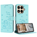 Embossed Kitten Phone Leather Case with Lanyard, For Xiaomi 15T Pro 5G, For Xiaomi 15T 5G, For Xiaomi Poco F7 Pro / F7 Ultra, For Xiaomi 15 Ultra, For Xiaomi 15 Pro, For Xiaomi 15, For Xiaomi 14T Pro 5G Global, For Xiaomi 14T Global