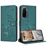 Embossed Kitten Phone Leather Case with Lanyard, For Xiaomi 17 Ultra, For Xiaomi 17 Pro Max, For Xiaomi 17 Pro, For Xiaomi 17, For Xiaomi Poco M7 4G 169mm, For Xiaomi 15T Pro 5G, For Xiaomi 15T 5G, For Xiaomi Poco F7 Pro / F7 Ultra