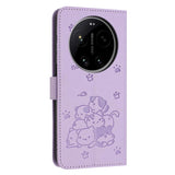 Embossed Kitten Phone Leather Case with Lanyard, For Xiaomi 17 Ultra, For Xiaomi 17 Pro Max, For Xiaomi 17 Pro, For Xiaomi 17, For Xiaomi Poco M7 4G 169mm, For Xiaomi 15T Pro 5G, For Xiaomi 15T 5G, For Xiaomi Poco F7 Pro / F7 Ultra