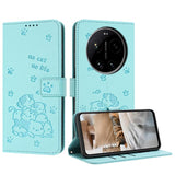 Embossed Kitten Phone Leather Case with Lanyard, For Xiaomi 17 Ultra, For Xiaomi 17 Pro Max, For Xiaomi 17 Pro, For Xiaomi 17, For Xiaomi Poco M7 4G 169mm, For Xiaomi 15T Pro 5G, For Xiaomi 15T 5G, For Xiaomi Poco F7 Pro / F7 Ultra