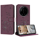 Embossed Kitten Phone Leather Case with Lanyard, For Xiaomi 17 Ultra, For Xiaomi 17 Pro Max, For Xiaomi 17 Pro, For Xiaomi 17, For Xiaomi Poco M7 4G 169mm, For Xiaomi 15T Pro 5G, For Xiaomi 15T 5G, For Xiaomi Poco F7 Pro / F7 Ultra
