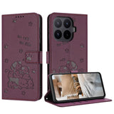 Embossed Kitten Phone Leather Case with Lanyard, For Xiaomi Poco C95 Pro, For Xiaomi 17T Pro 5G, For Xiaomi 17T 5G, For Xiaomi 17 Ultra, For Xiaomi 17 Pro Max, For Xiaomi 17 Pro, For Xiaomi 17, For Xiaomi Poco M7 4G 169mm