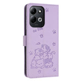 Embossed Kitten Phone Leather Case with Lanyard, For Xiaomi Poco C95 Pro, For Xiaomi 17T Pro 5G, For Xiaomi 17T 5G, For Xiaomi 17 Ultra, For Xiaomi 17 Pro Max, For Xiaomi 17 Pro, For Xiaomi 17, For Xiaomi Poco M7 4G 169mm