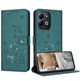 Embossed Kitten Phone Leather Case with Lanyard, For Xiaomi Poco C95 Pro, For Xiaomi 17T Pro 5G, For Xiaomi 17T 5G, For Xiaomi 17 Ultra, For Xiaomi 17 Pro Max, For Xiaomi 17 Pro, For Xiaomi 17, For Xiaomi Poco M7 4G 169mm