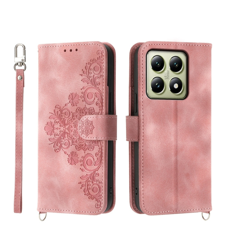 Skin Feel Flowers Embossed Wallet Leather Phone Case, For Xiaomi 15, For Xiaomi 14T Pro, For Xiaomi 14T