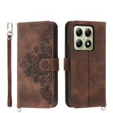 Skin Feel Flowers Embossed Wallet Leather Phone Case, For Xiaomi 15, For Xiaomi 14T Pro, For Xiaomi 14T