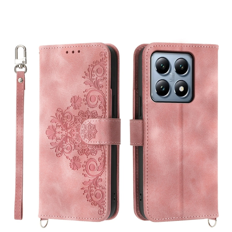 Skin Feel Flowers Embossed Wallet Leather Phone Case, For Xiaomi 15, For Xiaomi 14T Pro, For Xiaomi 14T