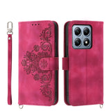 Skin Feel Flowers Embossed Wallet Leather Phone Case, For Xiaomi 15, For Xiaomi 14T Pro, For Xiaomi 14T
