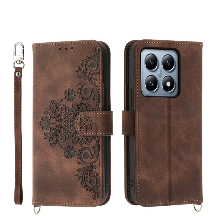 Skin Feel Flowers Embossed Wallet Leather Phone Case, For Xiaomi 15, For Xiaomi 14T Pro, For Xiaomi 14T