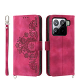 Skin Feel Flowers Embossed Wallet Leather Phone Case, For Xiaomi 15, For Xiaomi 14T Pro, For Xiaomi 14T