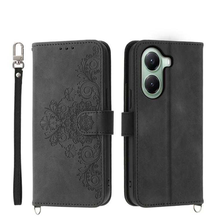 Skin Feel Flowers Embossed Wallet Leather Phone Case, For Xiaomi 17 Pro Max, For Xiaomi 17 Pro, For Xiaomi 17, For Xiaomi Poco M7 4G 171mm, For Xiaomi 15T Pro 5G, For Xiaomi 15T 5G, For Xiaomi 15 Ultra, For Xiaomi Poco X7 Pro / Redmi Turbo 4           ...