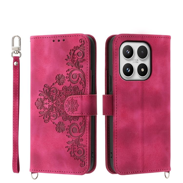 Skin Feel Flowers Embossed Wallet Leather Phone Case, For Xiaomi 17 Pro Max, For Xiaomi 17 Pro, For Xiaomi 17, For Xiaomi Poco M7 4G 171mm, For Xiaomi 15T Pro 5G, For Xiaomi 15T 5G, For Xiaomi 15 Ultra, For Xiaomi Poco X7 Pro / Redmi Turbo 4           ...