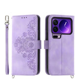 Skin Feel Flowers Embossed Wallet Leather Phone Case, For Xiaomi 17 Pro Max, For Xiaomi 17 Pro, For Xiaomi 17, For Xiaomi Poco M7 4G 171mm, For Xiaomi 15T Pro 5G, For Xiaomi 15T 5G, For Xiaomi 15 Ultra, For Xiaomi Poco X7 Pro / Redmi Turbo 4           ...