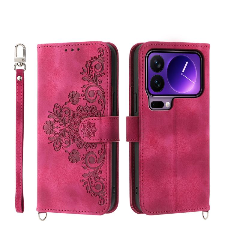 Skin Feel Flowers Embossed Wallet Leather Phone Case, For Xiaomi 17 Pro Max, For Xiaomi 17 Pro, For Xiaomi 17, For Xiaomi Poco M7 4G 171mm, For Xiaomi 15T Pro 5G, For Xiaomi 15T 5G, For Xiaomi 15 Ultra, For Xiaomi Poco X7 Pro / Redmi Turbo 4           ...
