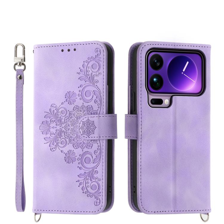 Skin Feel Flowers Embossed Wallet Leather Phone Case, For Xiaomi 17 Pro Max, For Xiaomi 17 Pro, For Xiaomi 17, For Xiaomi Poco M7 4G 171mm, For Xiaomi 15T Pro 5G, For Xiaomi 15T 5G, For Xiaomi 15 Ultra, For Xiaomi Poco X7 Pro / Redmi Turbo 4           ...