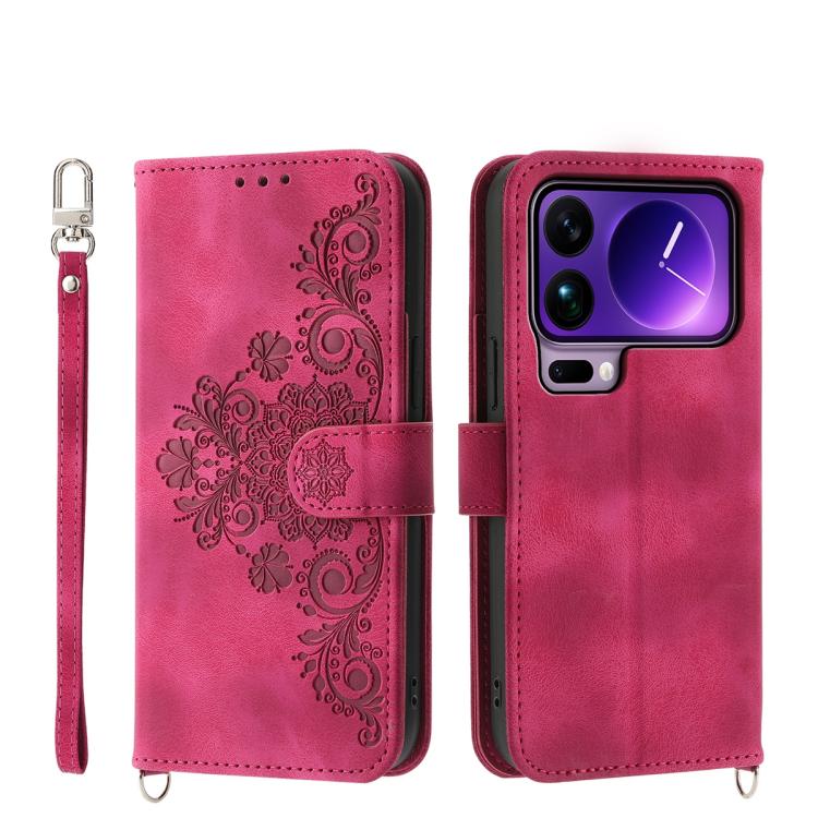 Skin Feel Flowers Embossed Wallet Leather Phone Case, For Xiaomi 17 Pro Max, For Xiaomi 17 Pro, For Xiaomi 17, For Xiaomi Poco M7 4G 171mm, For Xiaomi 15T Pro 5G, For Xiaomi 15T 5G, For Xiaomi 15 Ultra, For Xiaomi Poco X7 Pro / Redmi Turbo 4           ...