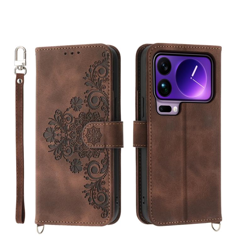 Skin Feel Flowers Embossed Wallet Leather Phone Case, For Xiaomi 17 Pro Max, For Xiaomi 17 Pro, For Xiaomi 17, For Xiaomi Poco M7 4G 171mm, For Xiaomi 15T Pro 5G, For Xiaomi 15T 5G, For Xiaomi 15 Ultra, For Xiaomi Poco X7 Pro / Redmi Turbo 4           ...