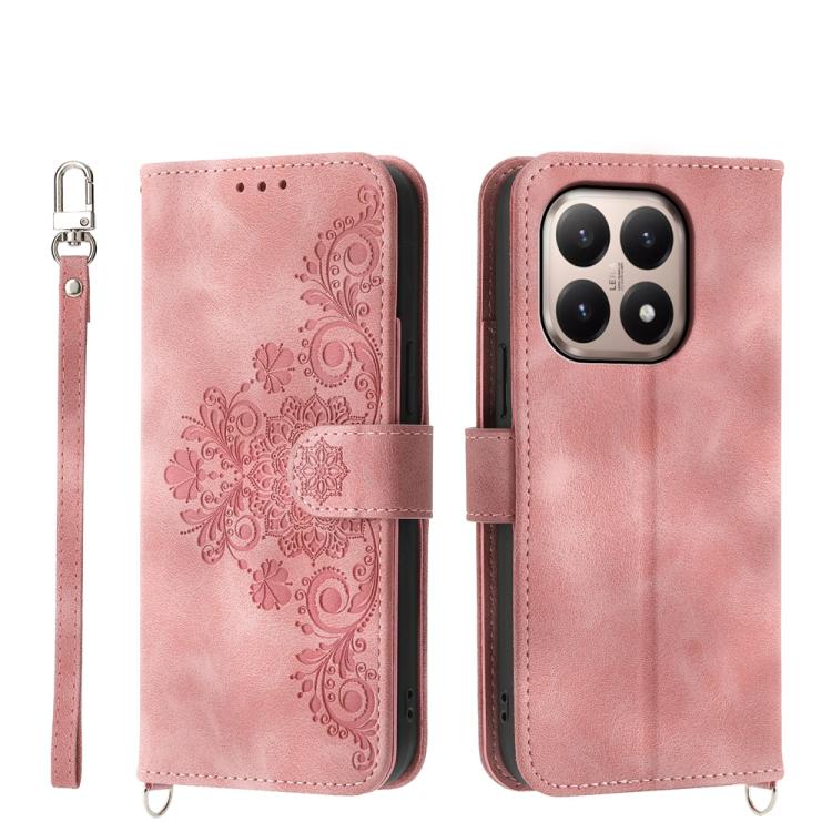 Skin Feel Flowers Embossed Wallet Leather Phone Case, For Xiaomi 15T 5G, For Xiaomi 15 Ultra, For Xiaomi Poco X7 Pro / Redmi Turbo 4, For Xiaomi 15 Pro, For Xiaomi 15, For Xiaomi 14T Pro, For Xiaomi 14T