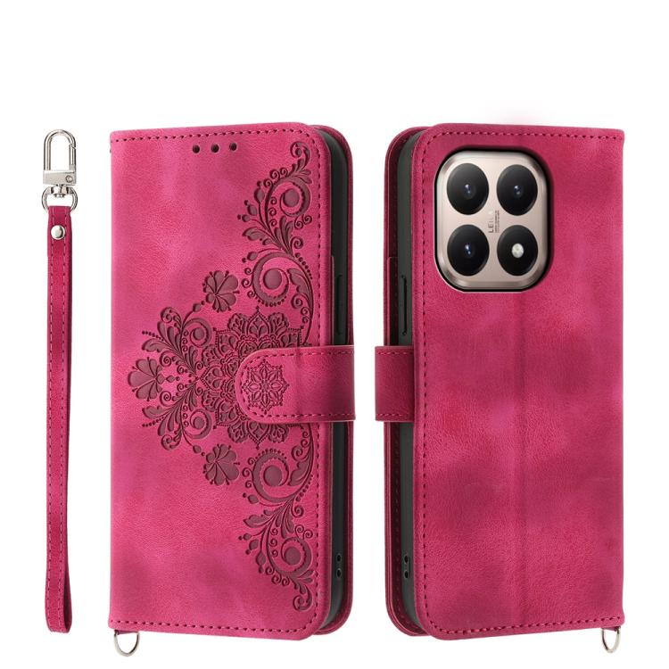 Skin Feel Flowers Embossed Wallet Leather Phone Case, For Xiaomi 15T 5G, For Xiaomi 15 Ultra, For Xiaomi Poco X7 Pro / Redmi Turbo 4, For Xiaomi 15 Pro, For Xiaomi 15, For Xiaomi 14T Pro, For Xiaomi 14T