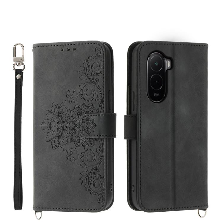Skin Feel Flowers Embossed Wallet Leather Phone Case, For Xiaomi 17 Pro Max, For Xiaomi 17 Pro, For Xiaomi 17, For Xiaomi Poco M7 4G 171mm, For Xiaomi 15T Pro 5G, For Xiaomi 15T 5G, For Xiaomi 15 Ultra, For Xiaomi Poco X7 Pro / Redmi Turbo 4           ...