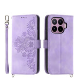 Skin Feel Flowers Embossed Wallet Leather Phone Case, For Xiaomi Poco C95 Pro, For Xiaomi 17 Max 5G, For Xiaomi 17T Pro 5G, For Xiaomi 17T 5G, For Xiaomi 17 Pro Max, For Xiaomi 17 Pro, For Xiaomi 17, For Xiaomi Poco M7 4G 171mm, For Xiaomi 15T Pro 5G