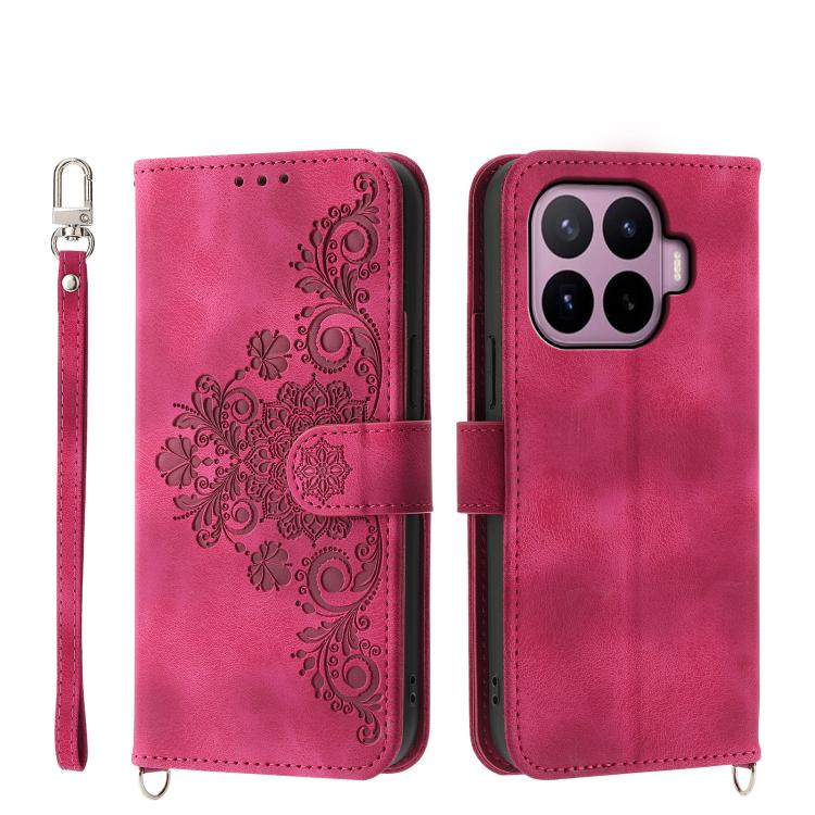 Skin Feel Flowers Embossed Wallet Leather Phone Case, For Xiaomi Poco C95 Pro, For Xiaomi 17 Max 5G, For Xiaomi 17T Pro 5G, For Xiaomi 17T 5G, For Xiaomi 17 Pro Max, For Xiaomi 17 Pro, For Xiaomi 17, For Xiaomi Poco M7 4G 171mm, For Xiaomi 15T Pro 5G