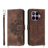 Skin Feel Flowers Embossed Wallet Leather Phone Case, For Xiaomi Poco C95 Pro, For Xiaomi 17 Max 5G, For Xiaomi 17T Pro 5G, For Xiaomi 17T 5G, For Xiaomi 17 Pro Max, For Xiaomi 17 Pro, For Xiaomi 17, For Xiaomi Poco M7 4G 171mm, For Xiaomi 15T Pro 5G