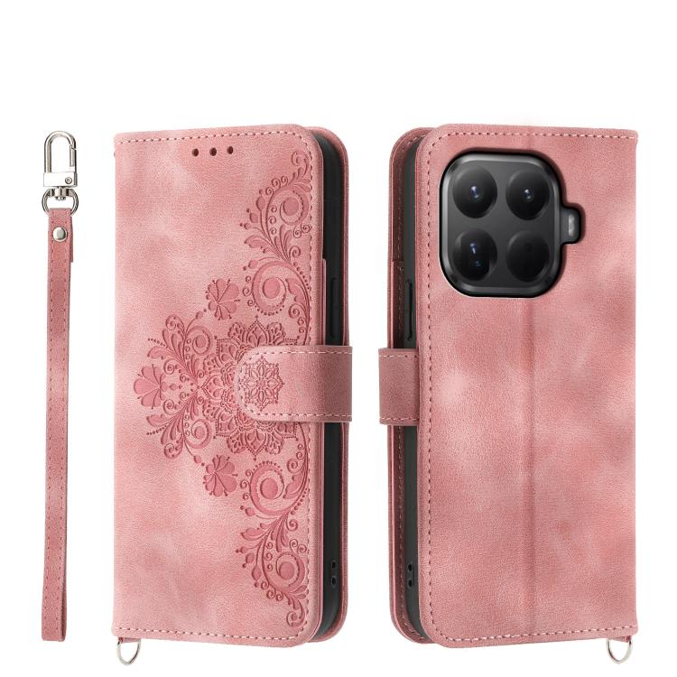 Skin Feel Flowers Embossed Wallet Leather Phone Case, For Xiaomi Poco C95 Pro, For Xiaomi 17 Max 5G, For Xiaomi 17T Pro 5G, For Xiaomi 17T 5G, For Xiaomi 17 Pro Max, For Xiaomi 17 Pro, For Xiaomi 17, For Xiaomi Poco M7 4G 171mm, For Xiaomi 15T Pro 5G