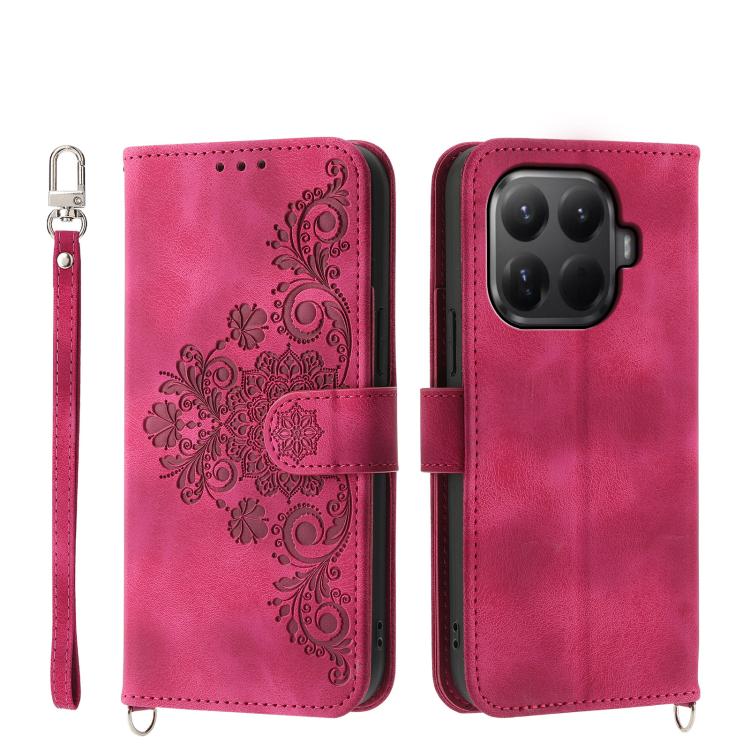 Skin Feel Flowers Embossed Wallet Leather Phone Case, For Xiaomi Poco C95 Pro, For Xiaomi 17 Max 5G, For Xiaomi 17T Pro 5G, For Xiaomi 17T 5G, For Xiaomi 17 Pro Max, For Xiaomi 17 Pro, For Xiaomi 17, For Xiaomi Poco M7 4G 171mm, For Xiaomi 15T Pro 5G
