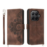 Skin Feel Flowers Embossed Wallet Leather Phone Case, For Xiaomi Poco C95 Pro, For Xiaomi 17 Max 5G, For Xiaomi 17T Pro 5G, For Xiaomi 17T 5G, For Xiaomi 17 Pro Max, For Xiaomi 17 Pro, For Xiaomi 17, For Xiaomi Poco M7 4G 171mm, For Xiaomi 15T Pro 5G